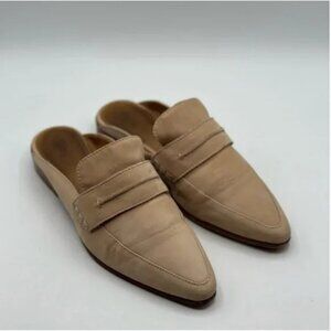 Frye Ellie Slip On Loafer Mules Tan Suede Leather Size 8